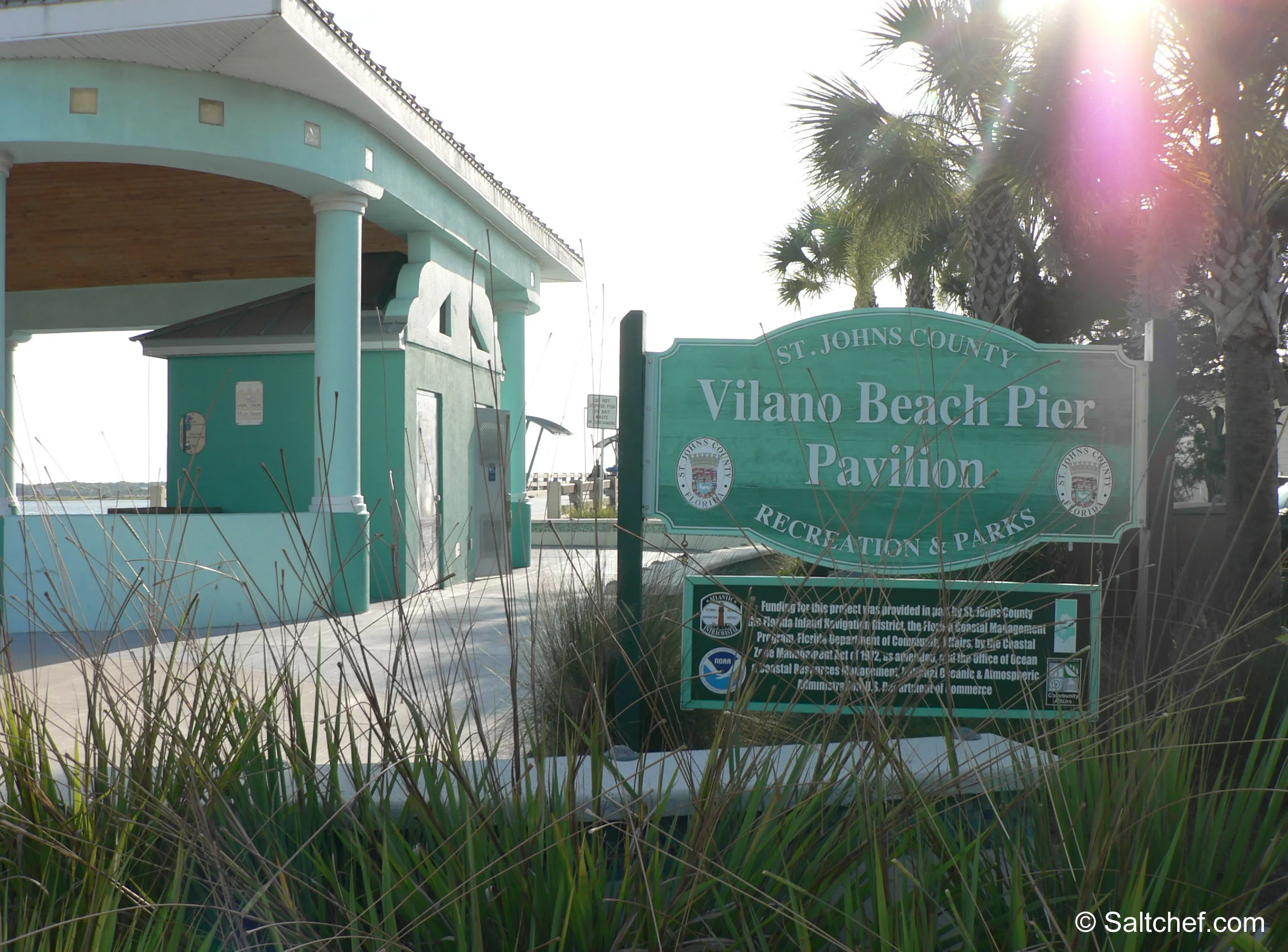 sign at vilano pier